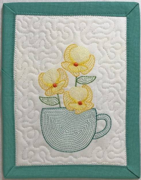 Picture of ITH Light Bloom Mug Rug 3 Machine Embroidery Design