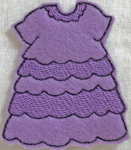 Dress 3 for Small Felt Paperdoll Machine Embroidery Design