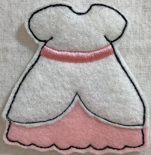 Dress 2 for Small Felt Paperdoll Machine Embroidery Design