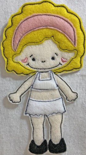 Small Felt Paper Doll 4 Machine Embroidery Design