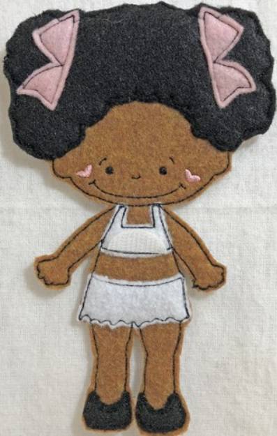 Picture of Small Felt Paper Doll 1 Machine Embroidery Design