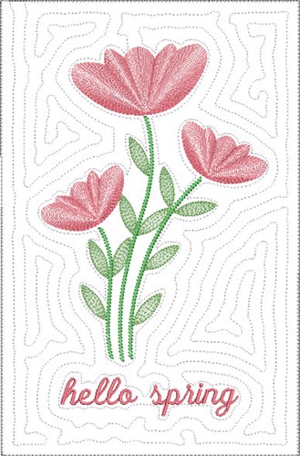 Hello Spring Wall Hanging Machine Embroidery Design