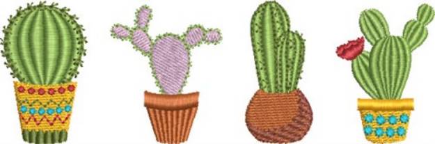 Picture of Mini Cactus Group 3 Machine Embroidery Design
