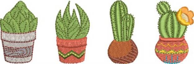 Picture of Mini Cactus Group 1 Machine Embroidery Design