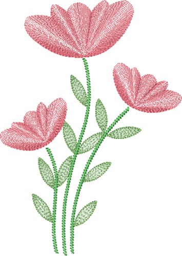 Tall Floral 4 Machine Embroidery Design