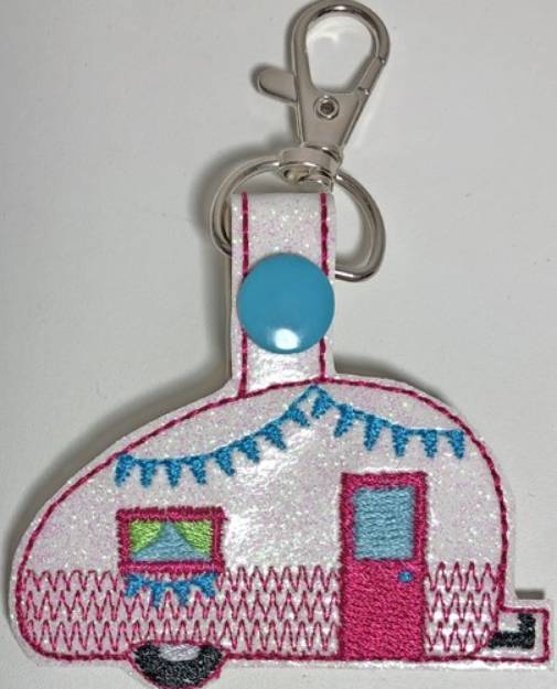 Picture of ITH Camper Key Fob 2 Machine Embroidery Design