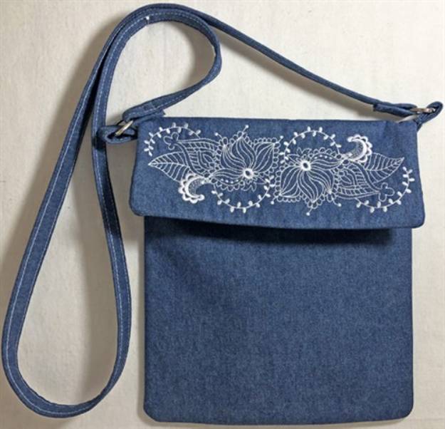 Picture of Crossbody Bag with Folded Top Machine Embroidery Design