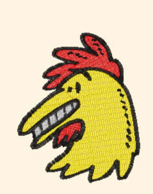 Picture of Chicken Head Machine Embroidery Design