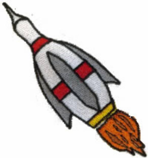 Picture of Rocket Bowling Pin Machine Embroidery Design