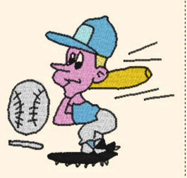 Picture of Baseball Batter Machine Embroidery Design