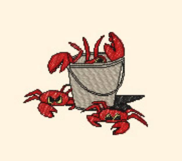 Picture of Bucket of Crabs Machine Embroidery Design