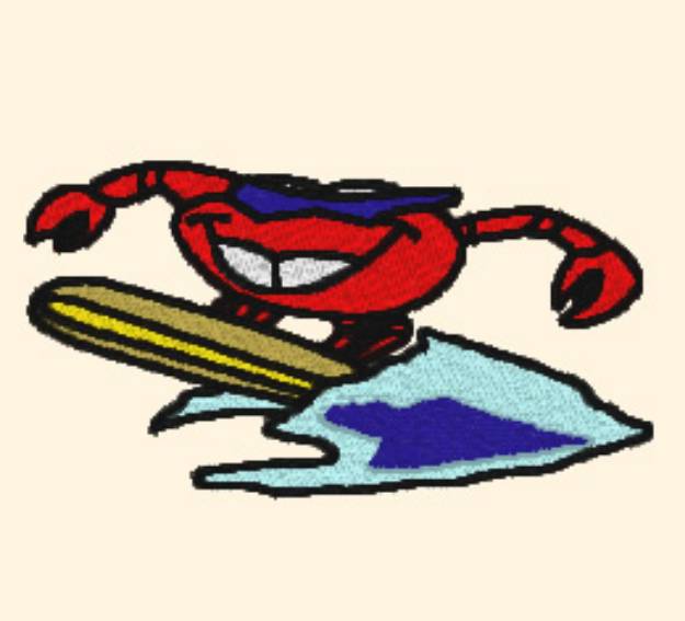 Picture of Surfer Crab Machine Embroidery Design
