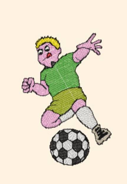 Picture of Soccer Player Machine Embroidery Design