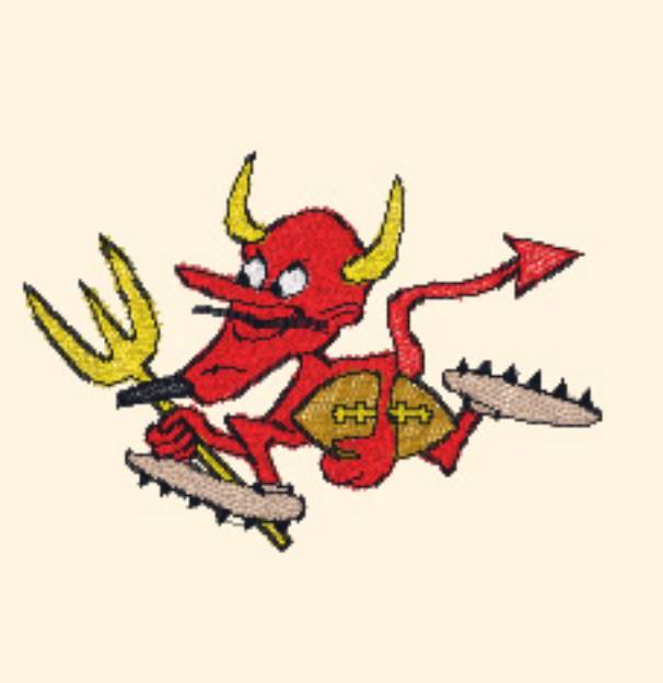 Picture of Devil Football Machine Embroidery Design