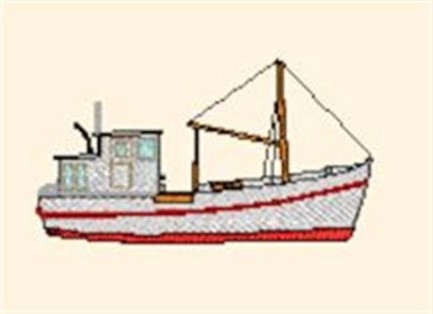 Picture of Fishing Boat Machine Embroidery Design