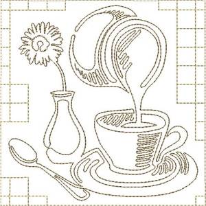 Picture of Coffee and Creamer Machine Embroidery Design