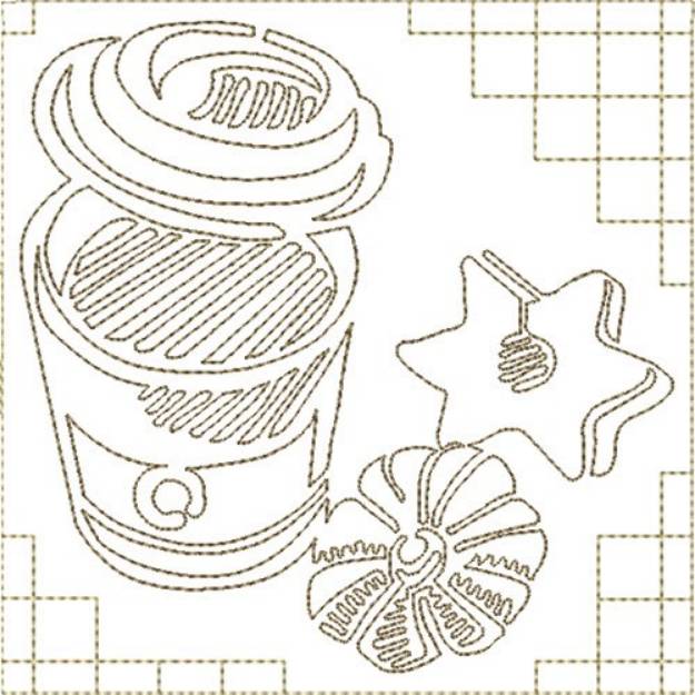 Picture of Coffee and Cookies Machine Embroidery Design