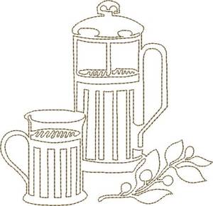 Picture of Coffee Press Machine Embroidery Design