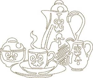 Picture of Coffee Service Machine Embroidery Design