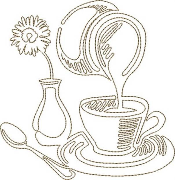 Picture of Coffee & Creamer Machine Embroidery Design