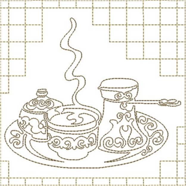 Picture of Coffee Set Block Machine Embroidery Design