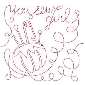Picture of You Sew Girl Machine Embroidery Design