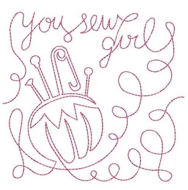 Picture of You Sew Girl Machine Embroidery Design