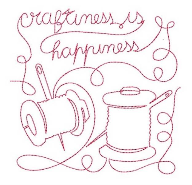 Picture of Craftiness is Happiness Machine Embroidery Design
