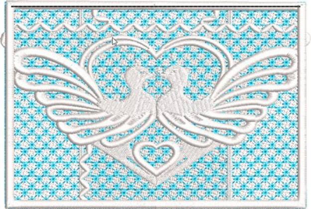Picture of FSL Love Doves Envelope Machine Embroidery Design