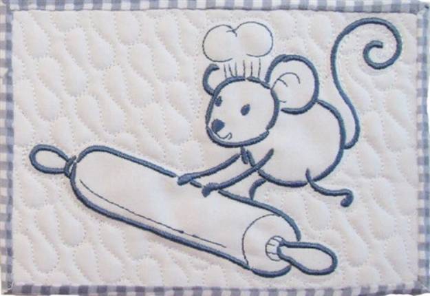 Picture of ITH Cooking Mouse Rug Mug Machine Embroidery Design