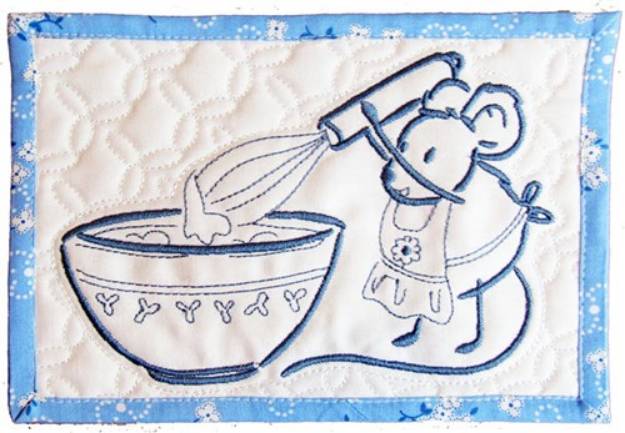 Picture of ITH Baking Mouse Rug Mug Machine Embroidery Design