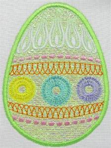 Picture of Mylar Easter Egg Machine Embroidery Design