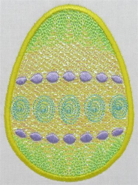 Picture of Decorated Mylar Easter Egg Machine Embroidery Design