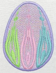 Picture of Mylar Egg & Tulips Machine Embroidery Design