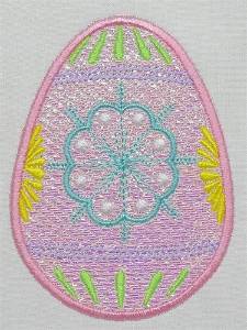 Picture of Floral Mylar Easter Egg Machine Embroidery Design