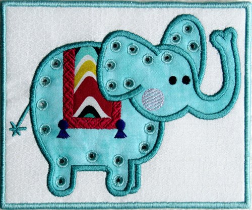 Patchy Elephant Mug Mat Machine Embroidery Design