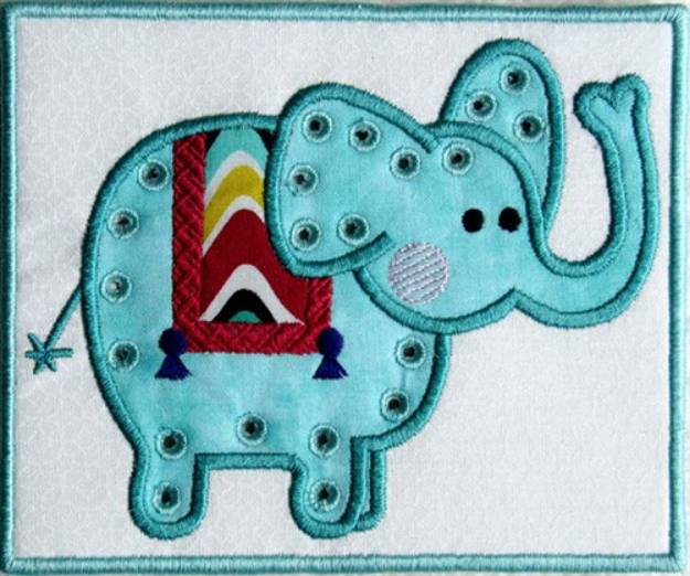 Picture of Patchy Elephant Mug Mat Machine Embroidery Design