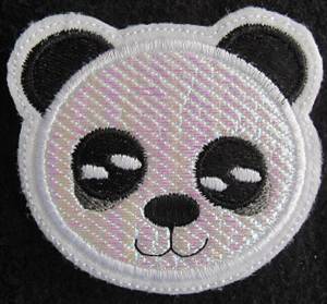 Picture of ITH Mylar Panda Barrette Machine Embroidery Design