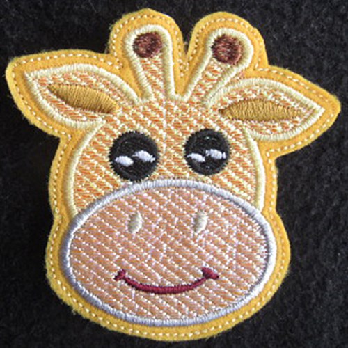 ITH Mylar Giraffe Barrette Machine Embroidery Design