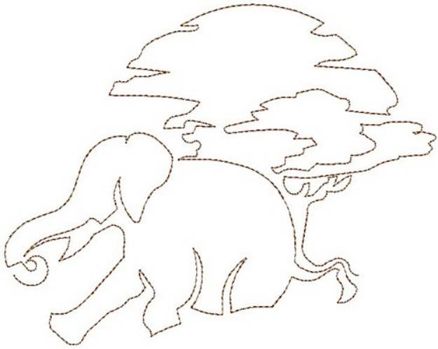 Picture of Serengeti Elephant Quilting Outline Machine Embroidery Design