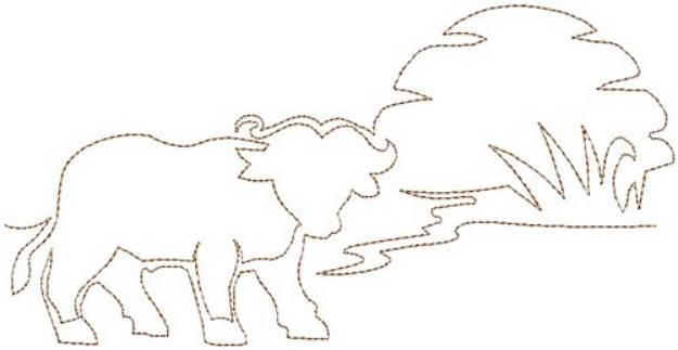 Picture of Serengeti Wildebeest Quilting Outline Machine Embroidery Design