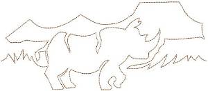Picture of Serengeti Rhino Quilting Outline