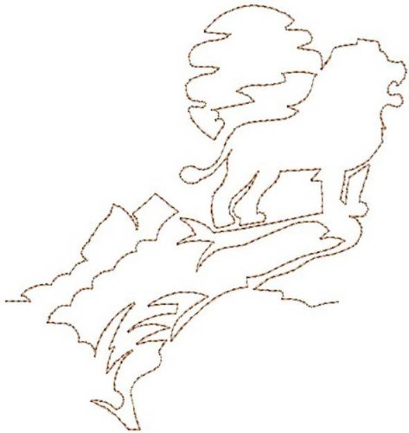 Picture of Serengeti Lion Quilting Outline