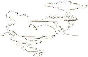 Picture of Serengeti Hippo Quilting Outline Machine Embroidery Design