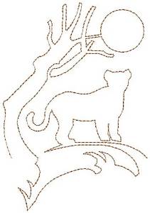 Picture of Serengeti Lion Quilting Outline Machine Embroidery Design