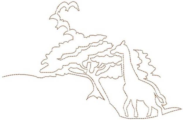 Picture of Serengeti Giraffe Quilting Outline Machine Embroidery Design