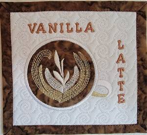 Picture of Vanilla Latte Mug Rug Machine Embroidery Design