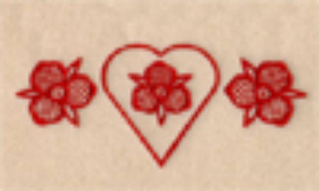 Picture of Lace Valentine Hearts Machine Embroidery Design