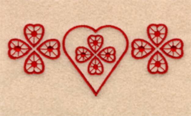 Picture of Lace Valentine Hearts #1 Machine Embroidery Design