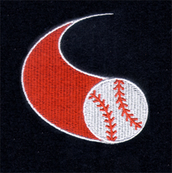Baseball Sports Tail Machine Embroidery Design